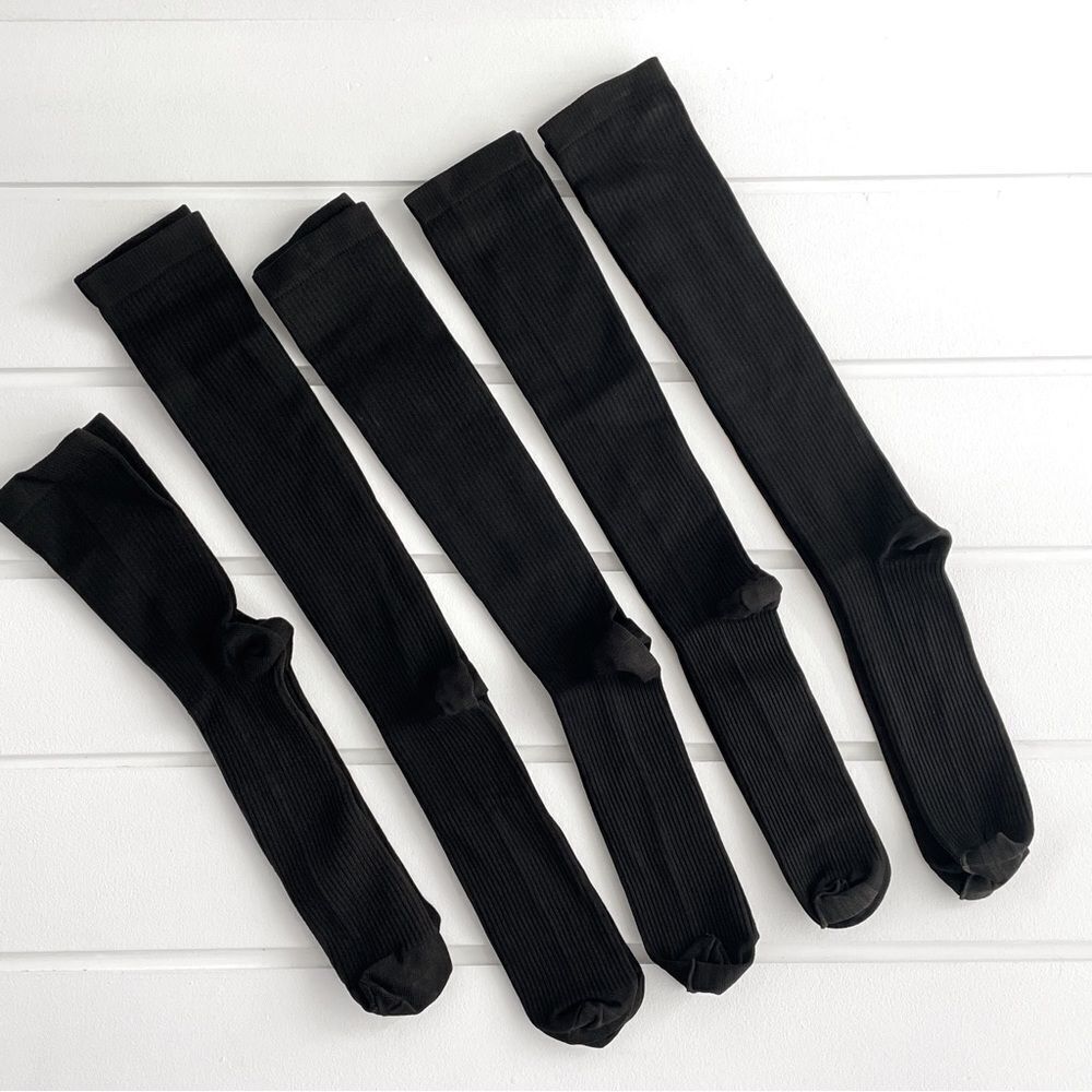 Lot of 5 Big & Tall Forest Lake Silver Bottom Graduated Compression Socks 2XL